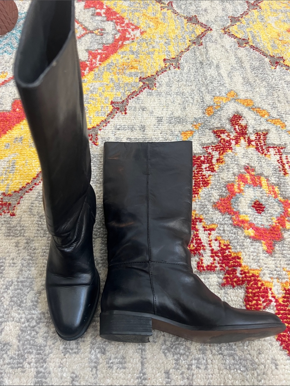 Unisa Black Leather tall riding Boots 8 winter fall riding